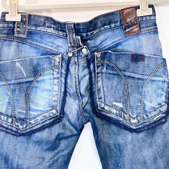 Miss 60 Sixty Rare 90’s Italian Jeans wrap Pockets Distressed Womens Size 28/31 - Picture 6 of 13